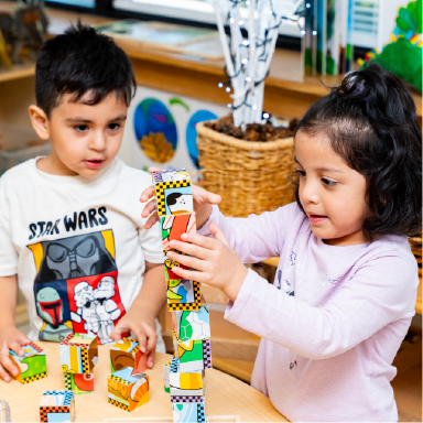 Children playing with blocks