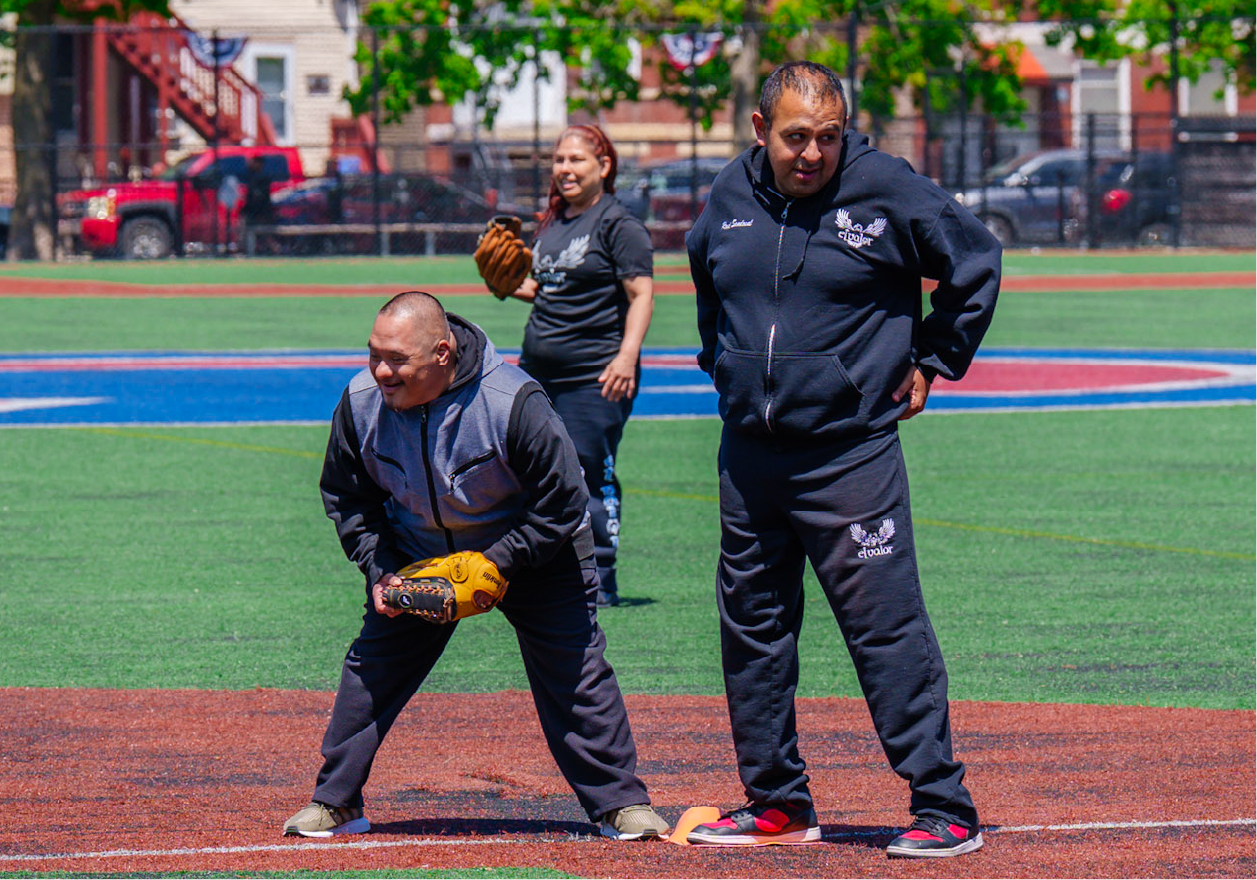 El Valor adults playing baseball