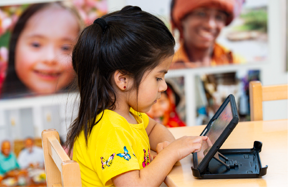 Young girl using a tablet